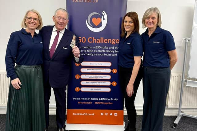 L-R – Andrea Smith and Nick Hewer with Rosanna Stimson and Sarah Allen from the Franklins marketing team.