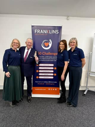 L-R – Andrea Smith and Nick Hewer with Rosanna Stimson and Sarah Allen from the Franklins marketing team.