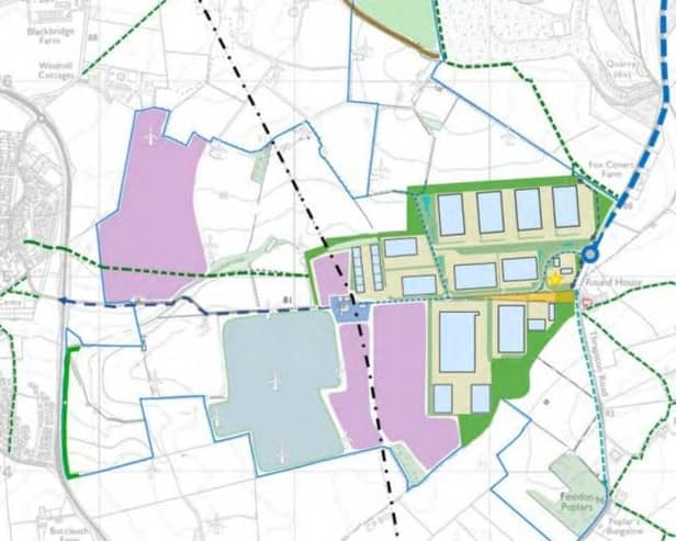 Preliminary illustrative masterplans for the Kettering Energy Park site.
Credit: First Renewables