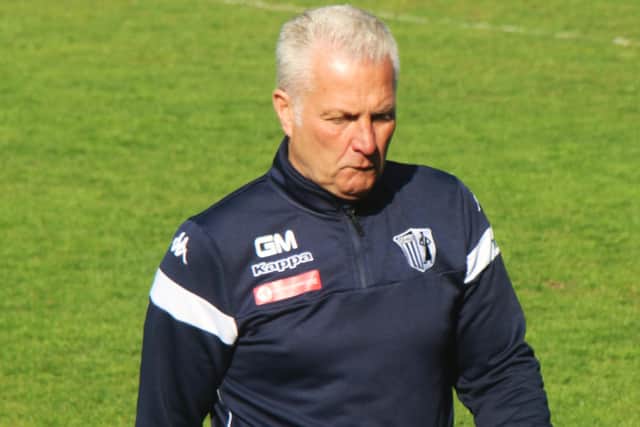 Gary Mills heads off after Corby Town's 2-0 defeat at Belper Town, which proved to be his final game in charge of the club. Picture by David Tilley