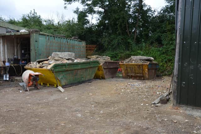 Images taken during the Environment Agency investigation, showing skips of waste at the Monkton Sidings site