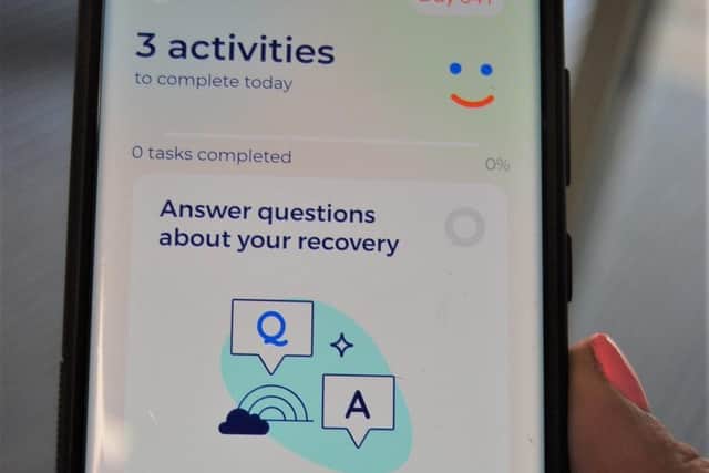 The phone app can be used for a wide variety of ways to check on patients' progress