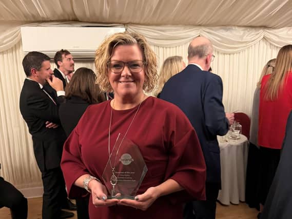 Vicky Bayley with her 'Governor of the Year' award