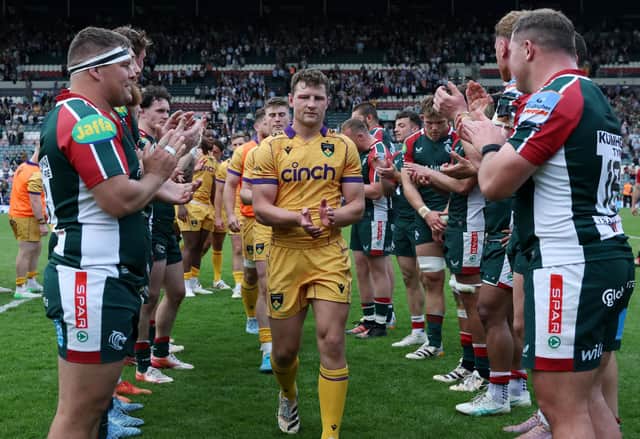 Fraser Dingwall was left to reflect on a disappointing day at Mattioli Woods Welford Road (photo by David Rogers/Getty Images)