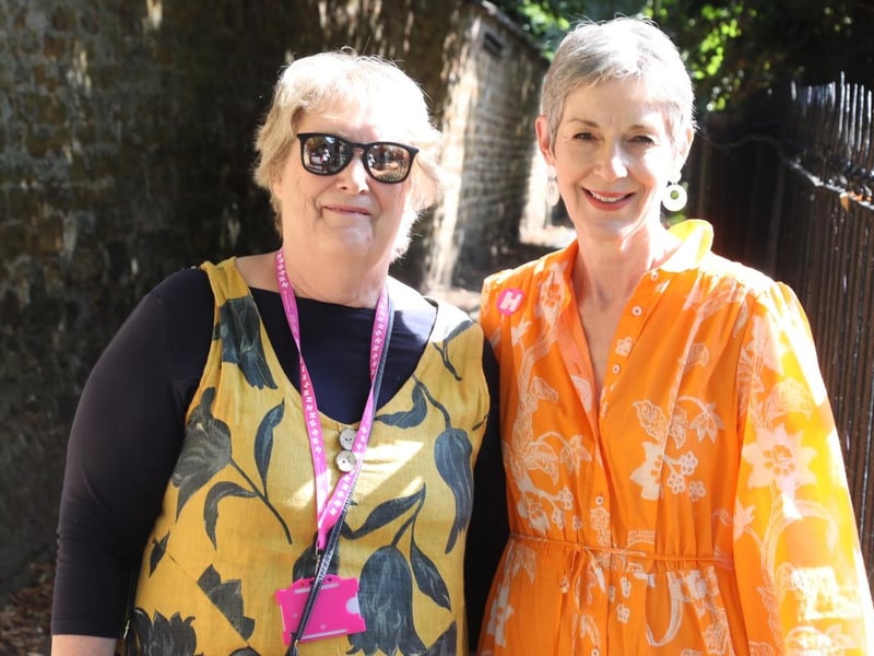 Kettering Festival of Literature 2023 -Monica Ozdemir with Victoria Wicks who spoke at the event about her grandfather HE Bates