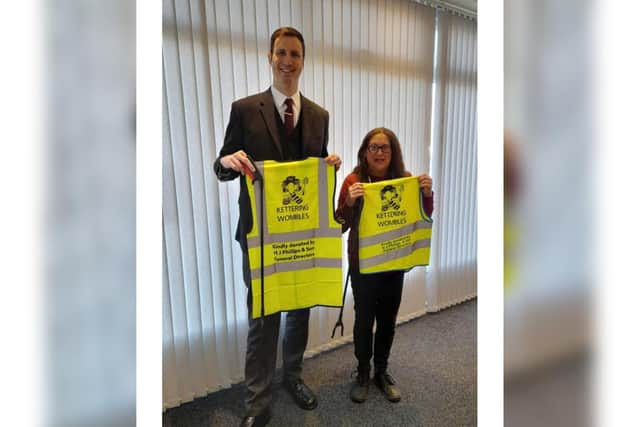 Scott Dinsmore, Funeral Director for H J Phillips & Son and Donna Burdon founder of Kettering Wombles