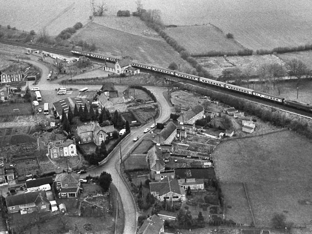 1984 Rushton with the railway line between Kettering and Market Harborough