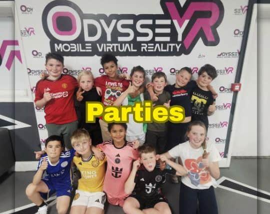 Squad goals: unlocked! At OdysseyVR, birthday parties are more than just cake — they're full-on virtual adventures your kids will never forget!