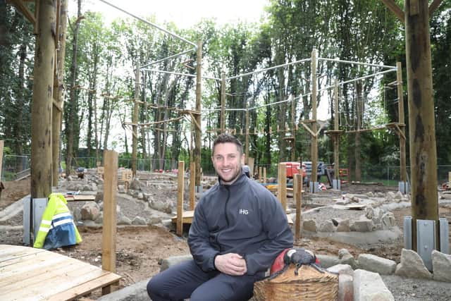 Woodland Manager Jamie Jackson - Holiday Inn Corby/Kettering A43 with the aerial high ropes and golf course taking shape