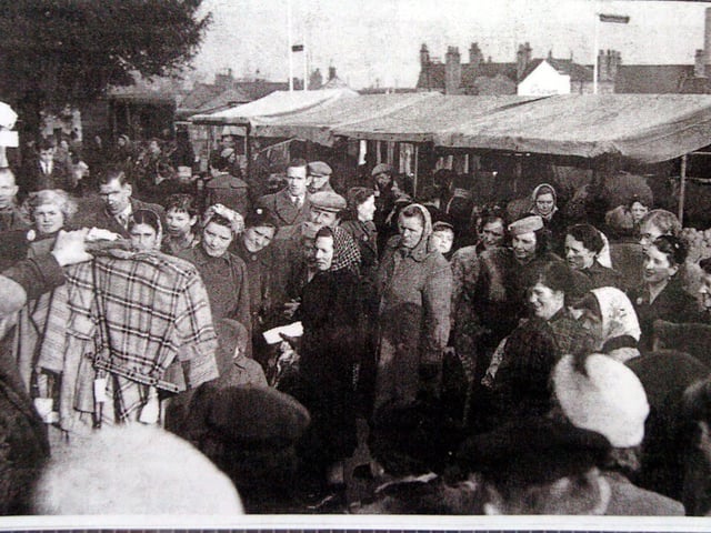 Wellingborough market day, 1954
