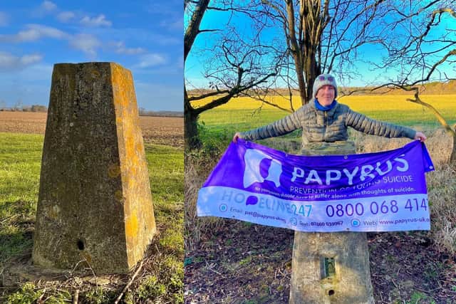 Caren Johnston has visited 29 of 51 trig points in the county