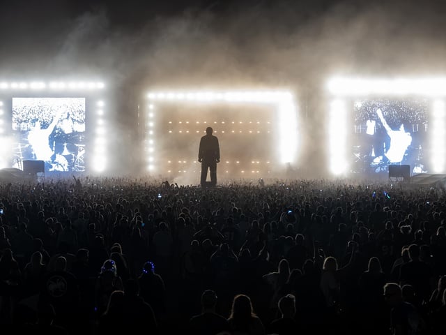 Tens of thousands were inside The National Bowl to watch The Prodigy headline the Warrior’s Dance festival. Photo by David Jackson.