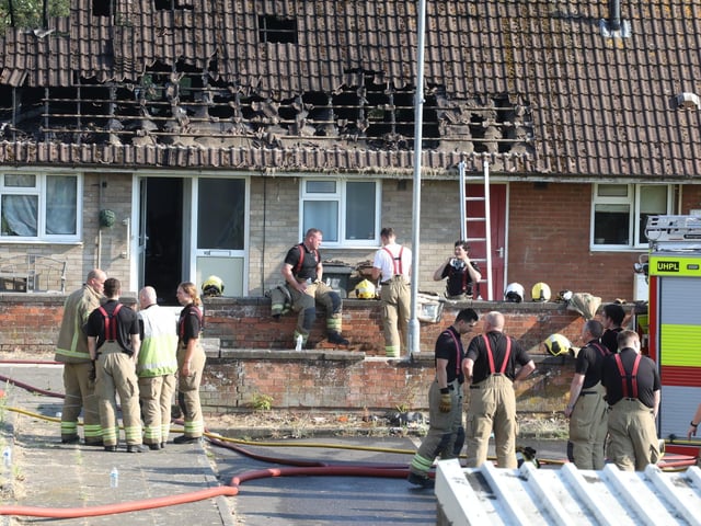 Emergency services on site at the house fire in Harrogate Court, Corby/National World