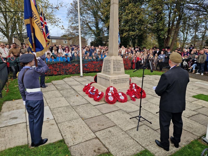 Corby RBL Remembrance Sunday parade and service at Corby War Memorial/