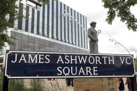 The Corby Steelman stands in James Ashworth VC Square.
