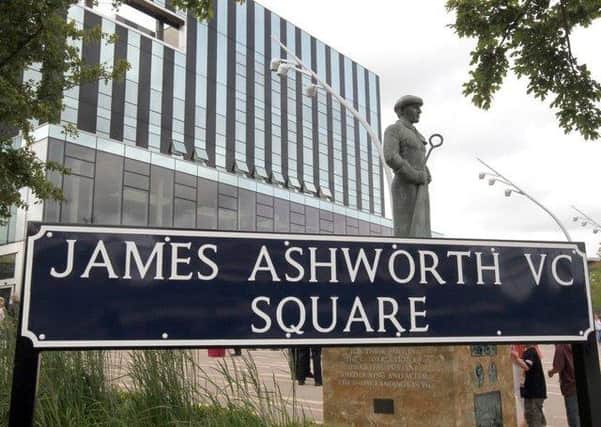 The Corby Steelman stands in James Ashworth VC Square.