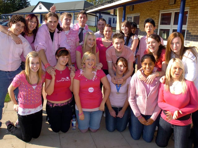 Sixth-formers on Wear Pink Day, October 2007