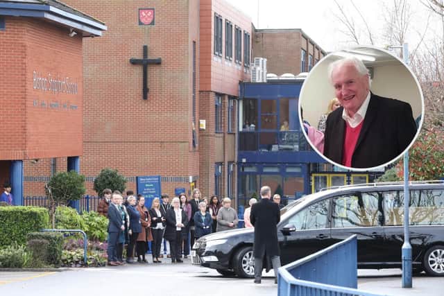 Staff and pupils paid tribute to Dr Trevor Hopkins at Bishop Stopford School