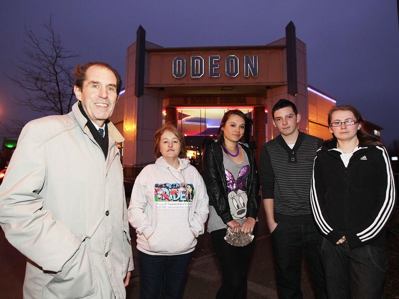 Kettering, Odeon Cinema, showing of the film Pride made by a group of Corby teenagers.  Tony Rickell Brenda Faston, Charlotte Pettitt, Charlie Prentice and Hayley Monahan : Retro special from the archive of the Odeon, Kettering