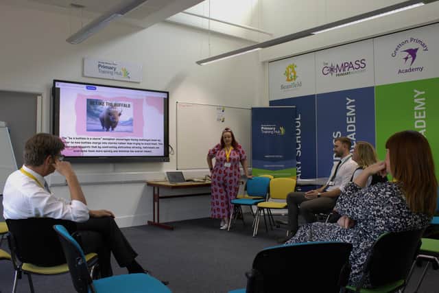 Sarah Fleming delivering her final group presentation