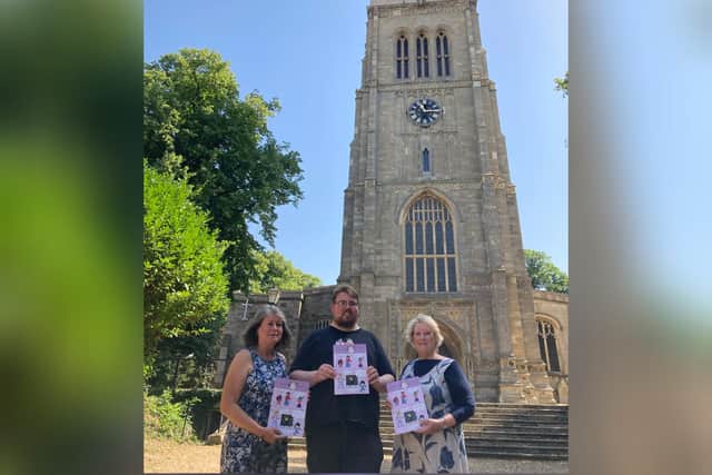 L-R: Kathy Haigh, KCS editor, artist Max Champion and KCS author Monica Ozdemir