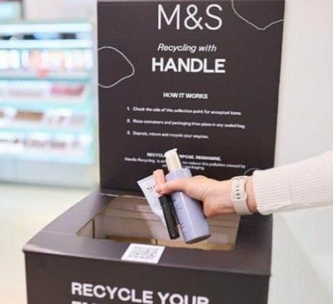 M&S Beauty Takeback Scheme, in partnership with HANDLE