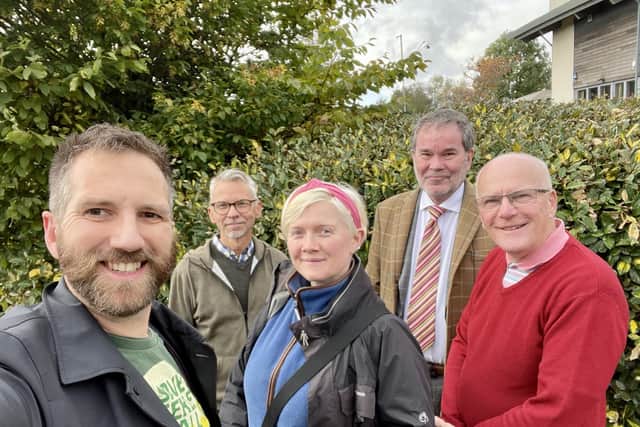 L-R Dez Dell, Martin Toms, Frankie O'Dowd, Paul Stinchcombe KC, Martin Crook
