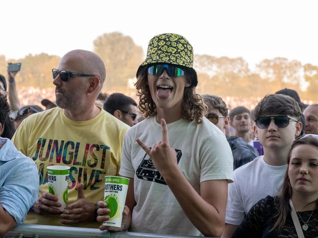 Fans watching acts perform on stage at the Warrior’s Dance festival at The National Bowl in Milton Keynes on Saturday, August 22, 2026. Photo by David Jackson.