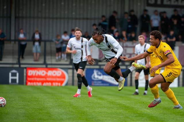 Action from Corby Town's 3 draw against AFC Rushden & Diamonds (Picture:Jim Darrah)