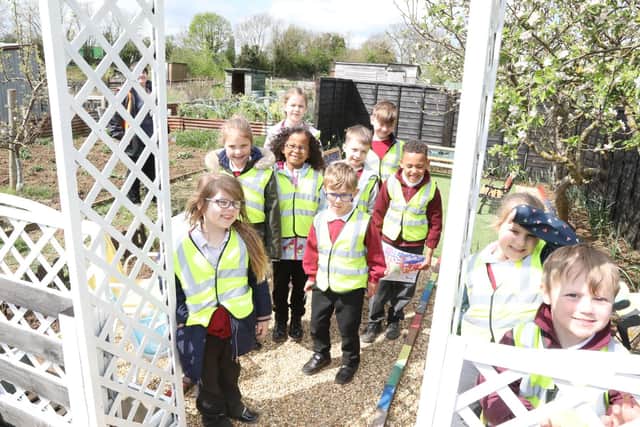 The pupils in the Rose Orchard
