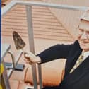 Dr John Smith at the topping out ceremony in 1998