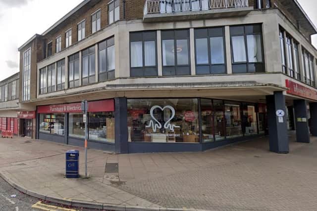 British Heart Foundation shop in Elizabeth Street, Corby