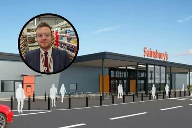 An artist's impression of the new store and, inset, new manager Jay Lee