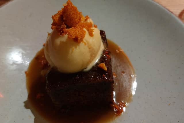 The sticky toffee pudding