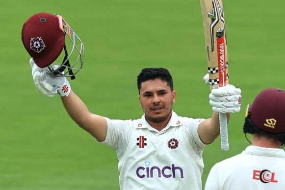 Ricardo Vasconcelos scored his first century for Northamptonshire since hitting a ton against Warwickshire in May, 2022