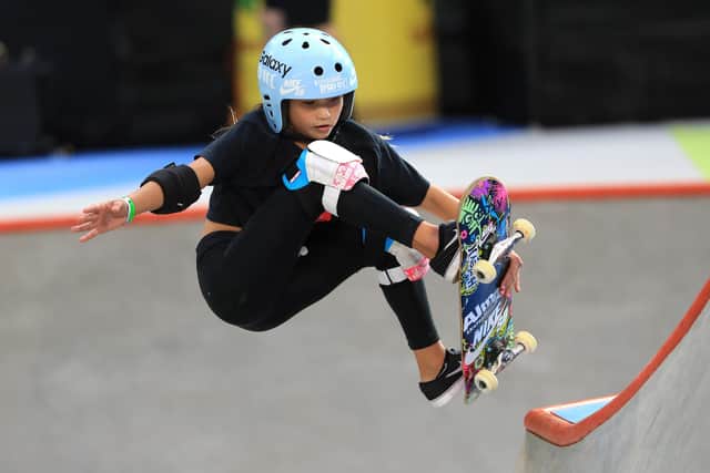 Sky Brown practises for the Women's Skateboard Park at the X Games Minneapolis 2019 (Photo by Sean M. Haffey/Getty Images)