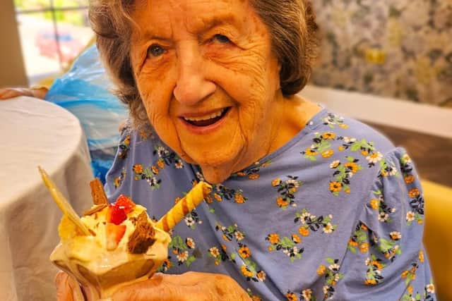 Resident Mabel, over the moon with her melting pot of joy