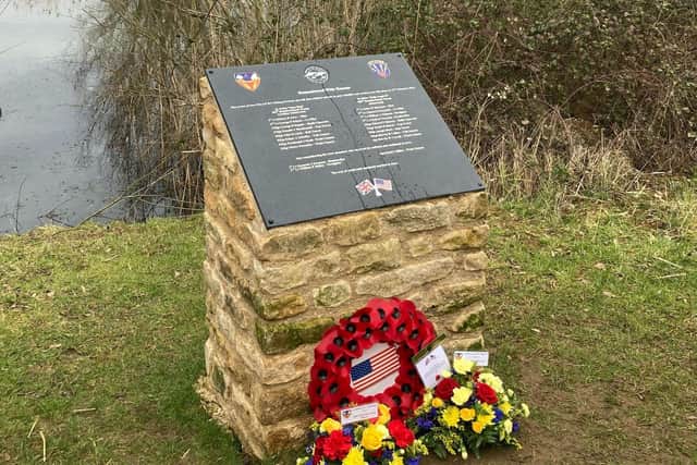 Memorial stone located at Stanwick Lakes