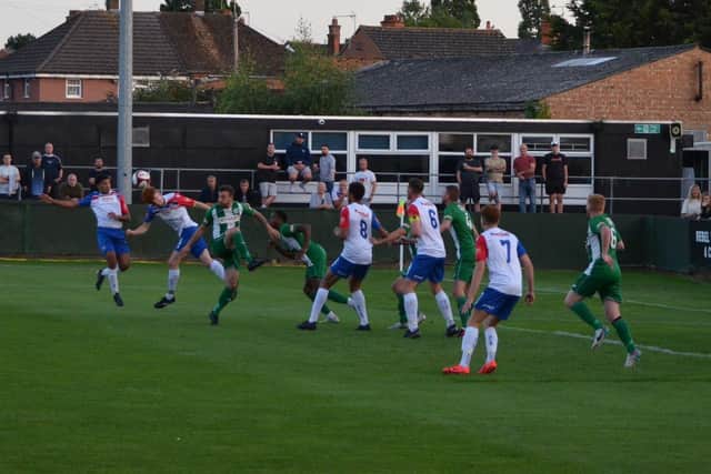 Action from AFC Rushden & Diamonds' 3-0 home defeat to Bedworth United. Picture by Shaun Frankham