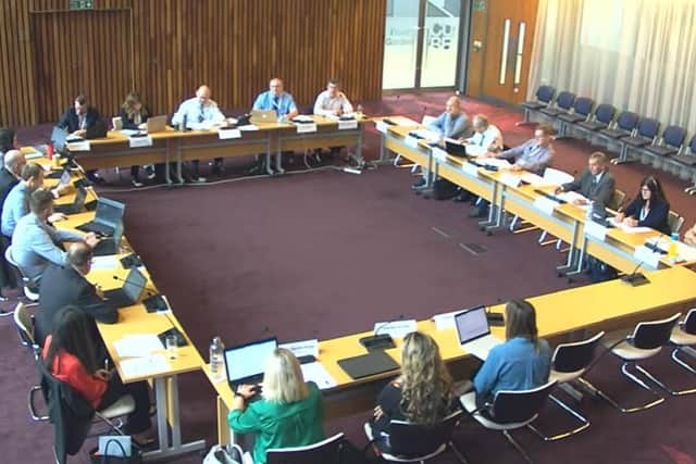 The Audit and Governance Committee met at the Corby Cube on Monday. Image: YouTube.