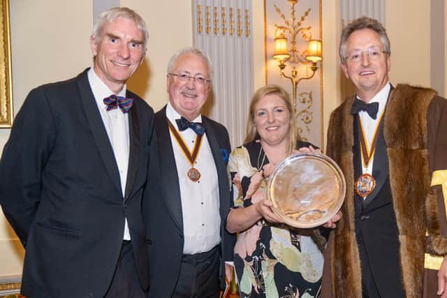 Award presentation with members of the Worshipful Company of Farmers