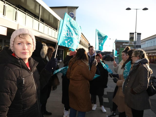 Primary and secondary teachers joined the rally