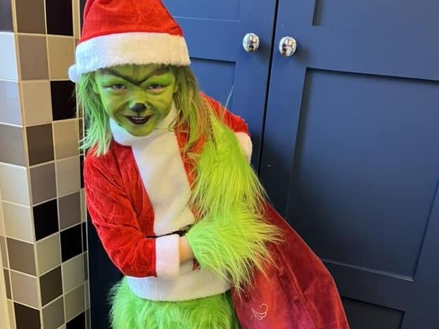 Denver, age 6, from Corby, as The Grinch