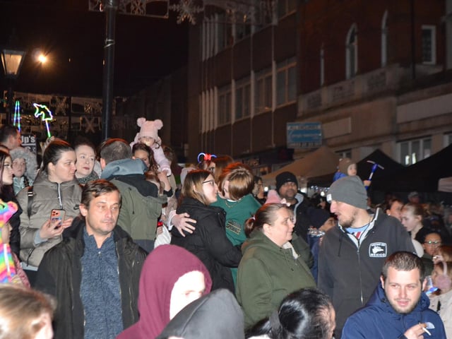 All smiles as Wellingborough officially welcomes the festive season with the annual Christmas lights switch-on