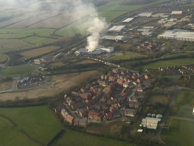 March 2011 Corby fire pictures from air/ David of Midlands PC Engineers