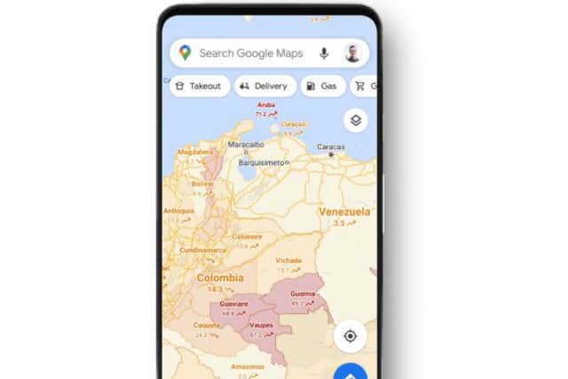 The colour coding shows users where case are rising (Photo: Google)
