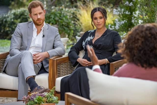The Duke and Duchess of Sussex have revealed what life was really like for them as working royals, in a tell-all interview aired in the US with talk show host Oprah Winfrey (Photo: Harpo Productions/Joe Pugliese via Getty Images)