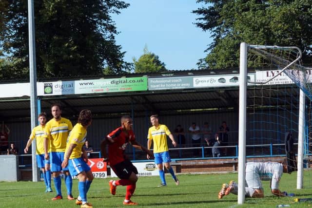 Wilson Carvalho, seen scoring for the Poppies against King's Lynn Town in August 2016, could be on his way back to Latimer Park