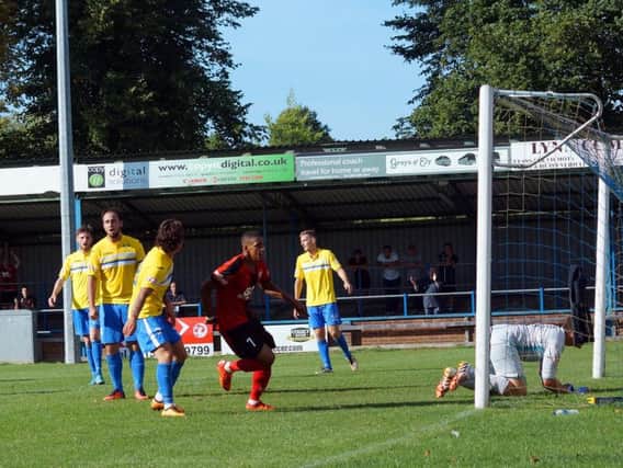 Wilson Carvalho, seen scoring for the Poppies against King's Lynn Town in August 2016, could be on his way back to Latimer Park