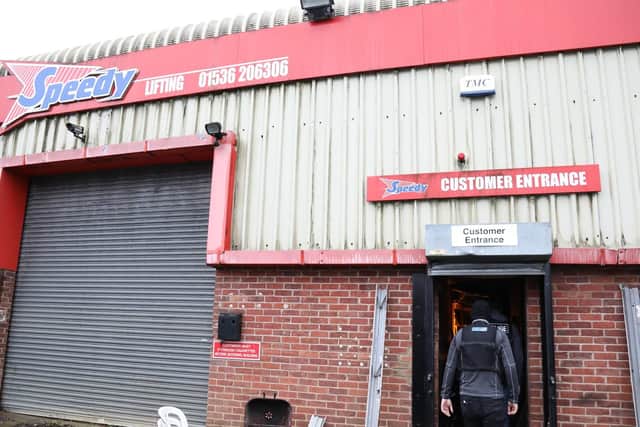 The cannabis farm was found inside Speedy Lifting in Cronin Road.